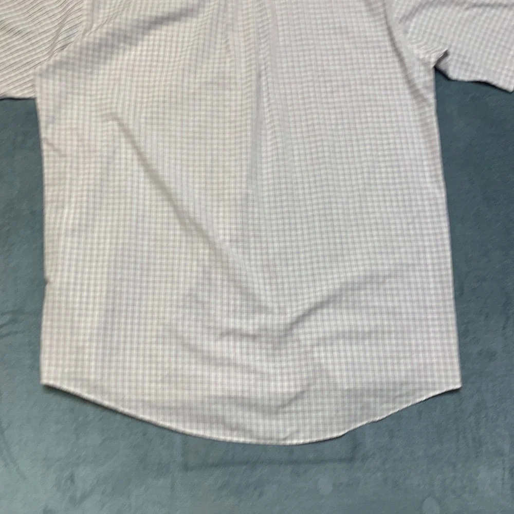 Stafford Essentials Dress Shirt Mens 17.5 Multicolor Plaid Regular Fit Business